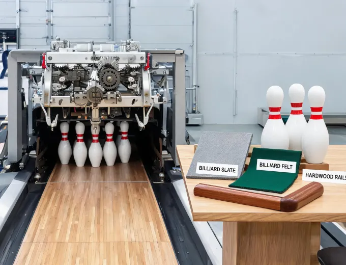 Bowling pinsetter and table sports materials